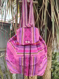 Image 4 of MALIA Mexican Baja woven fabric Backpack - PINK