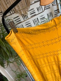 Image 2 of Custom Mustard eyelet pants 