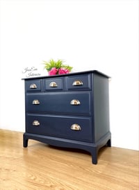 Image 2 of Navy Blue Stag Chest of Drawers / Large Bedside Cabinet 