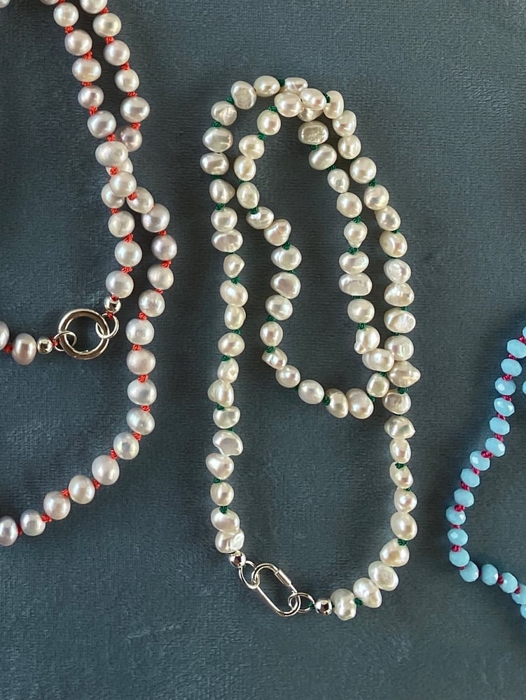 Image of Emerald knotted necklace