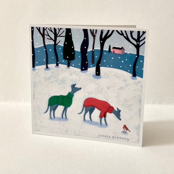 Image of Just Whippets Rescue Christmas card 2025