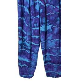 Image 4 of ♻️ UPCYCLED L Free People Linen Blend Pants in Purple Haze Geode Ice Dye