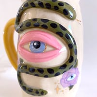 Image 2 of Ceramic Midi Vase - Deep Green Snake
