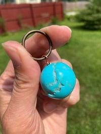 Image 5 of Kingman Turquoise Keychain, Genuine Turquoise Purse Dongle, Kingman Turquoise Pendant