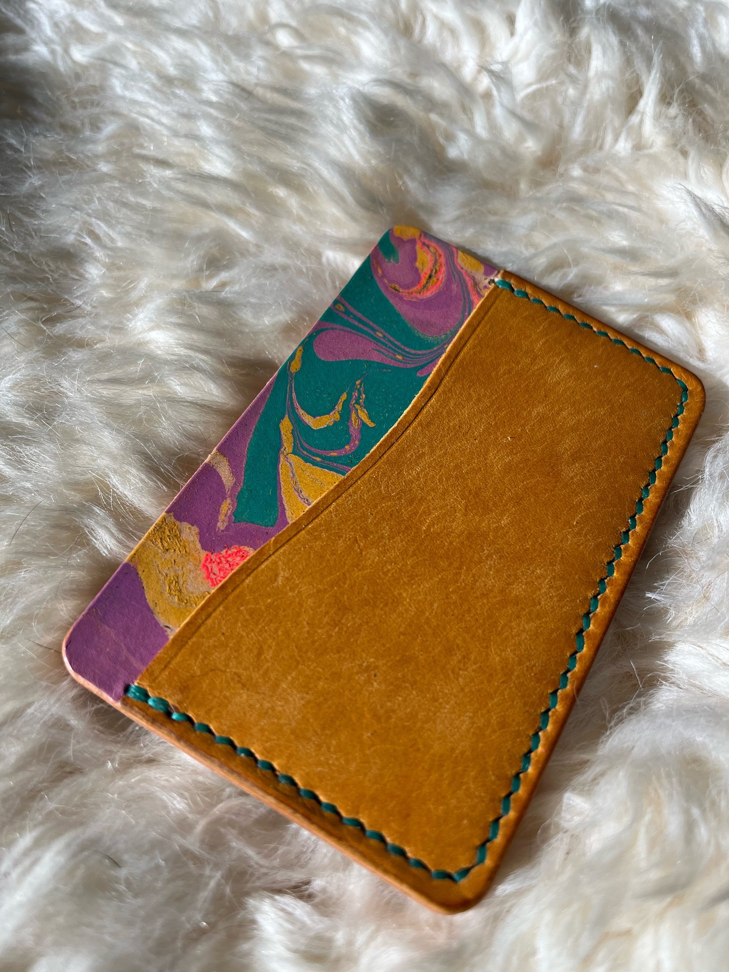 Image of Yellow Pueblo/Purple Marbled Horizontal Cardholder 