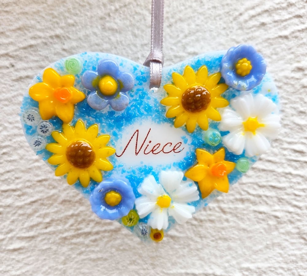 Image of Fused Glass Niece Heart