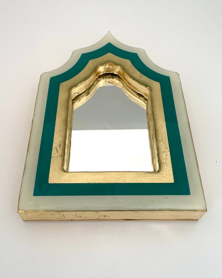 Image of Modernist Mirror White/Jade Green/Gold leaf 