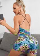 Image of Mixed animal print romper