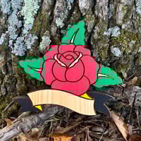 Image of "Red Custom Rose" Wood Cut