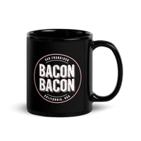Image 1 of Bacon Bacon Logo 11 oz Black Mug