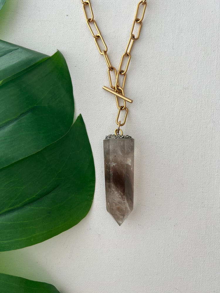 Image of SMOKERAY • Smokey Quartz Drop Necklace