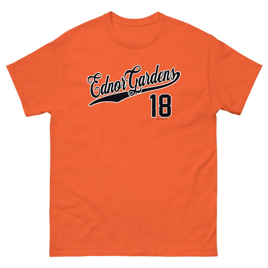 Image of Ednor Gardens Baltimore T-Shirt 21230 Mens (Orange)