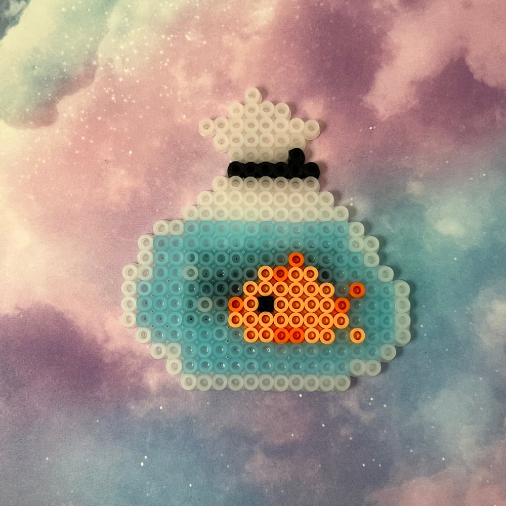 Image of Fishy Perler Kandi Fridge Locker Magnet