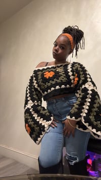 Image 4 of *Custom* Granny Square Crop Top Sweater