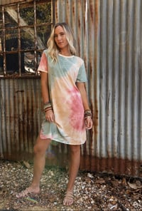 Image 4 of On The Daily Oversized Slit Tee Dress - Tie Dye