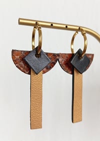 Image 5 of Boucles d'oreilles modulables Chloé cuir précieux