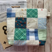 Image 1 of "Darling Ducks” Medium Patchwork Zipper Bag