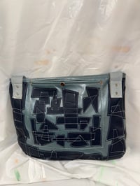 Image 1 of Cowhide Patchwork Tote Bag (Aqua Blue)