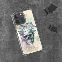 Image 1 of Steampunk Goth Colorful Skull/Butterflies Clear Case for iPhone®