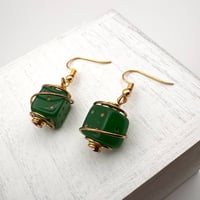 Image 2 of Green Dice Earrings