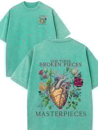 Image 4 of "God Turned Broken Pieces into a Masterpiece" Cotton T-Shirt 