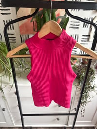 Image 2 of Pink cross back top