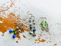 Image 3 of Golden Hills turquoise and lapis earrings