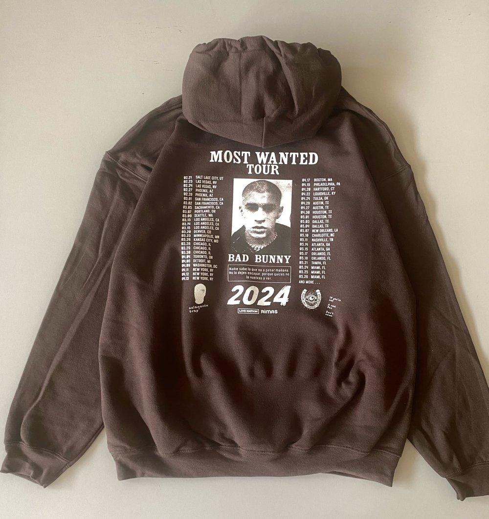 Image of MOST WANTED TOUR HOODIE ROYAL & BROWN 