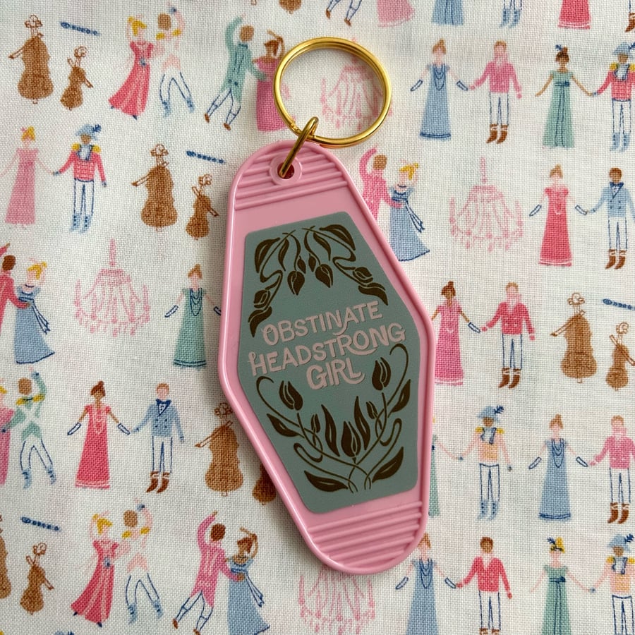 Image of Obstinate Headstrong Girl Keychain // pink // motel style