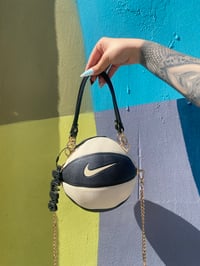 Image 2 of SMALL WHITE & BLACK BALLBAG