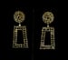 Image of Black & Gold Rhinestone Pierced Earrings 
