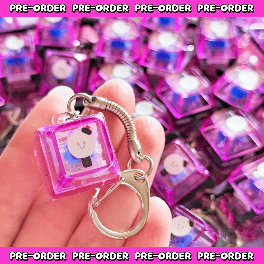 PRE-ORDER: Transparent Ver. Ami Bam Clicky Keycap Keychain | HAPPIPOP