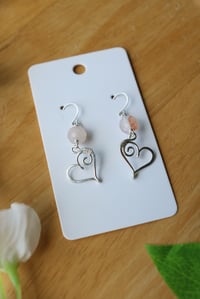 Image 3 of Sterling Silver + Crystal Heart Earrings (2 pairs available)