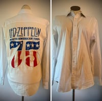 Image 1 of Upcycled “LED Zepplin ‘75 North America Tour” men’s better dress shirt