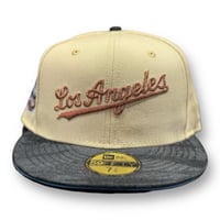 Image 1 of Los Angeles Dodgers Script and 50th Anniversary Patch Icy UV NEW ERA 59FIFTY Fitted