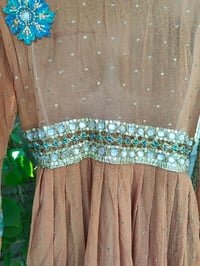 Image 3 of Sienna Glitter wrap dress -Beige
