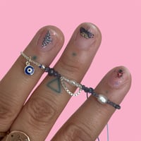 Image 3 of Blue eye and pearl bracelet 