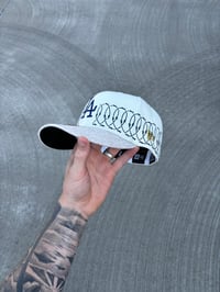 Image 5 of  MULTI TONE OFF WHITE SWEATER VISOR LA DODGERS CUSTOM FITTED CAP