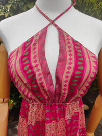 Image 8 of Havana Halter Dress- classic statement holiday piece- one size - PINK