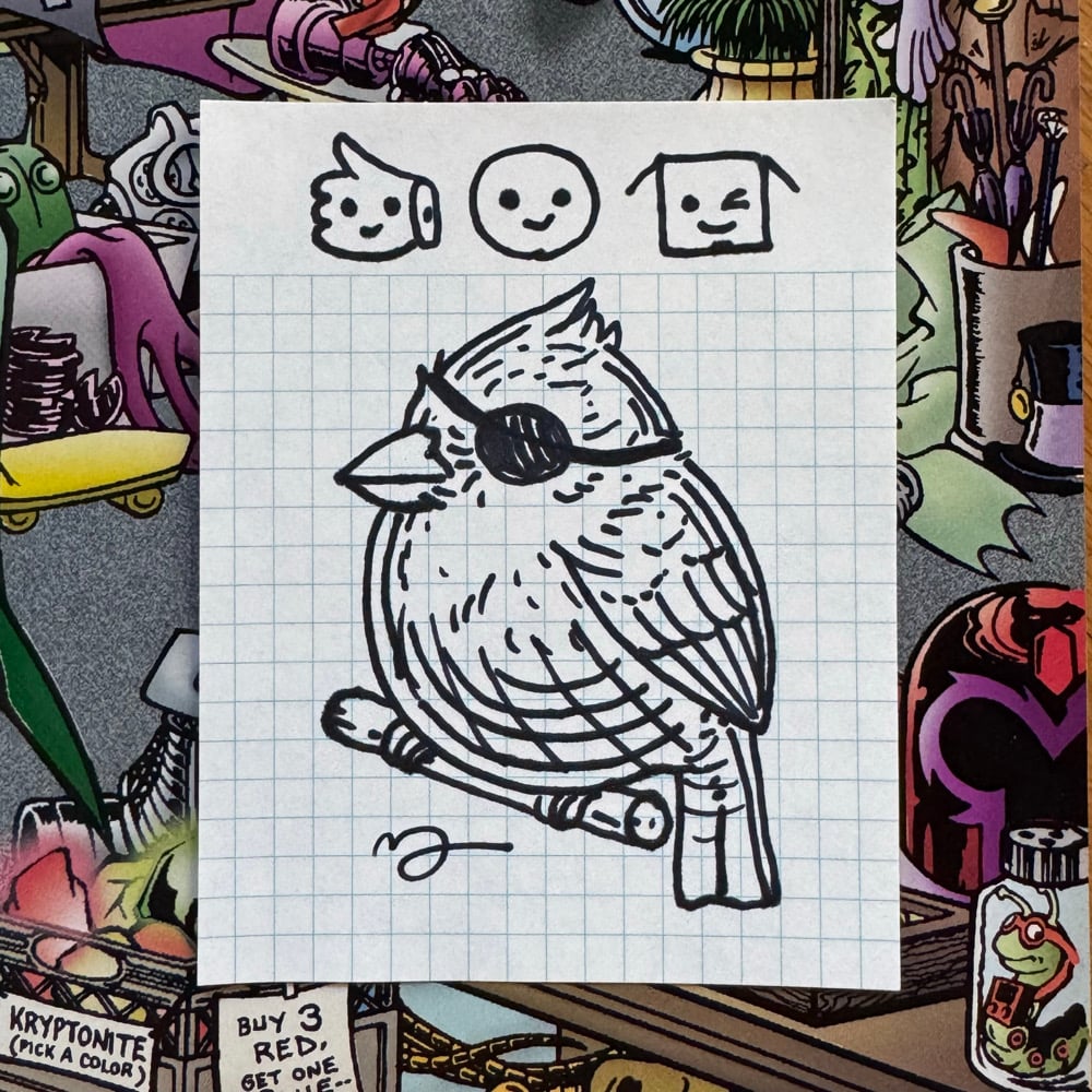 Image of Fat Bird Sharpie Sketch #213