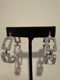 Image 2 of 3 square silver hoop
