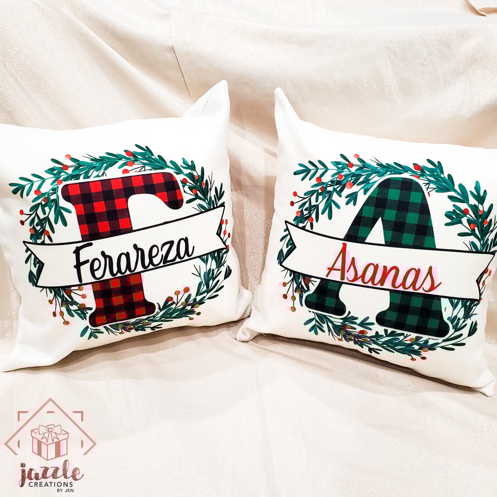 Image of Christmas Initial Pillow