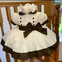 Image 1 of Cream brown classic dress 