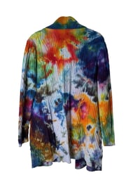Image 4 of M Snow-Dyed 100% Cotton Chunky Knit Cardigan in Rainbow Dye