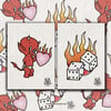 hearts + dice prints