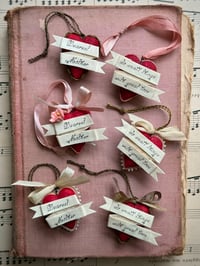 Image 1 of Spun Cotton Heart Ornaments