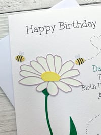 Image 3 of Handmade April Daisy Birth Flower Card - Elegant Birthday Card for April Birthdays