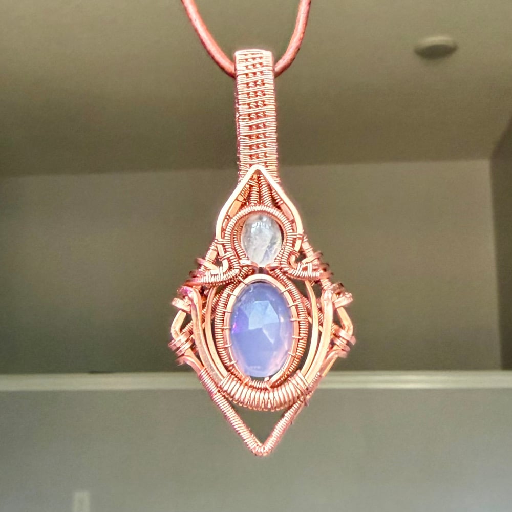 Image of Lavender Quartz & Moonstone Pendant