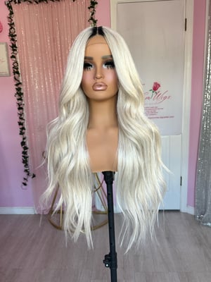 Image of Icy blonde black roots (ready to ship)