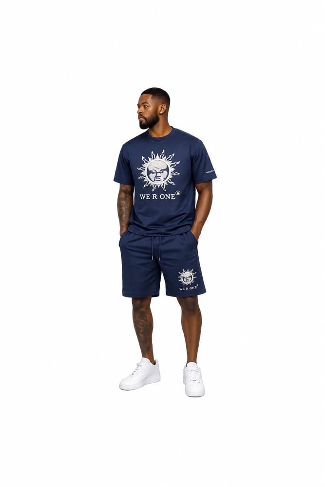 Image of MEN DRI FIT SHORT SET - NAVY